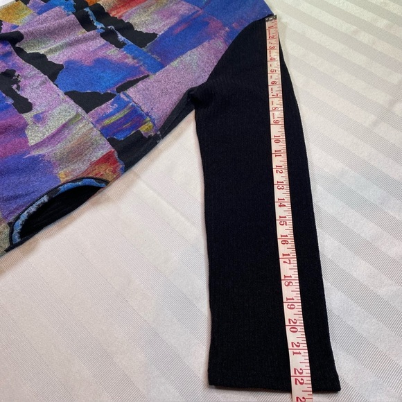 Lily London Women’s Tunic Sweater Top With Pockets Abstract Artsy Boho Sz L - Picture 8 of 15